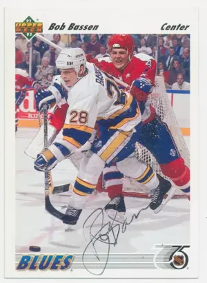 1991-92 UPPER DECK - BOB BASSEN #319 AUTOGRAPH
