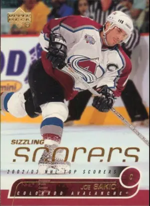 2002-03 UPPER DECK - JOE SAKIC #SS5 SIZZLING SCORERS