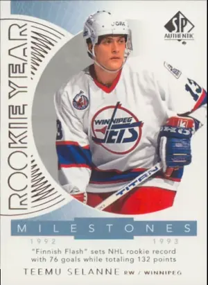 2017-18 SP AUTHENTIC - TEEMU SELANNE #RYM-TS ROOKIE YEAR MILESTONES
