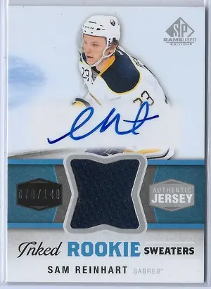 2014-15 SP Game Used Inked Rookie Sweaters #IRS-SR Sam Reinhart (070/149)