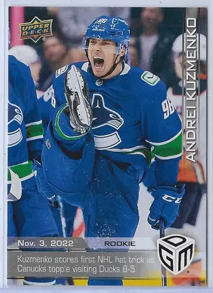 2022-23 NHL Game Dated Moments #10 Andrei Kuzmenko (/1199)