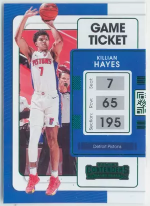 2021-22 Panini Contenders - Killian Hayes #78 Game Ticket Green Parallel