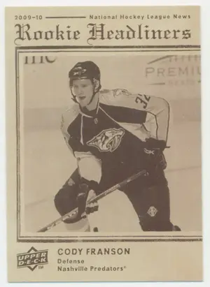 2009-10 UPPER DECK - CODY FRANSON #RH11 ROOKIE HEADLINERS