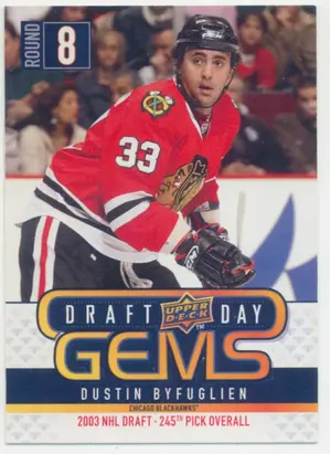 2009-10 UPPER DECK - DUSTIN BYFUGLIEN #GEM29 DRAFT DAY GEMS