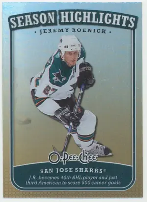 2008-09 O-PEE-CHEE - JEREMY ROENICK #SH-8 SEASON HIGHLIGHTS