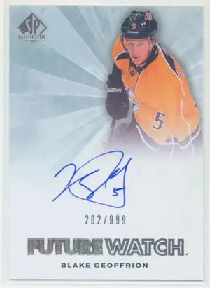 2011-12 SP AUTHENTIC - BLAKE GEOFFRION #233 FUTURE WATCH 202/999