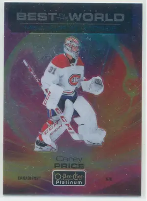 2020-21 O-PEE-CHEE PLATINUM - CAREY PRICE #BW-10 BEST IN THE WORLD
