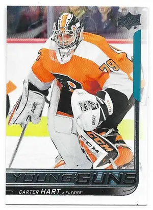 2018-19 Upper Deck #491 Carter Hart RC (Young Guns)