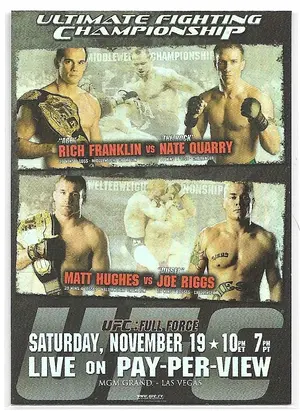 2010 Topps UFC Fight Poster Review #FPR-UFC56 Rich Franklin, Nate Quarry, Matt Hughes & Joe Riggs
