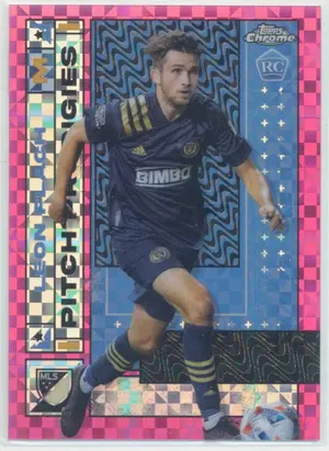 2022 Topps Chrome MLS - Leon Flach #59 Pitch Prodigies Rookie Pink X-Fractor Parallel