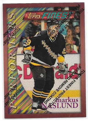 1995-96 Finest Refractors #154 Markus Naslund (Bronze, Performers)