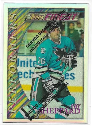 1995-96 Finest Refractors #16 Ray Sheppard (Silver, Performers)