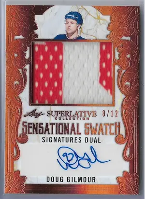 2020-21 Superlative Collection Sensational Swatch Signatures Dual Bronze #SSD-01 Doug Gilmour & Wendel Clark (8/12)