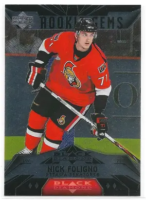 2007-08 Black Diamond #203 Nick Foligno RC (Quad Diamond, Rookie Gems)