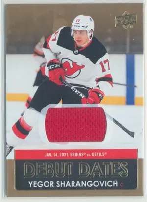2021-22 UPPER DECK - YEGOR SHARANGOVICH #DD-21 DEBUT DATES JERSEY