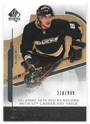2008-09 SP Authentic #153 Teemu Selanne (Notables) (218/999)