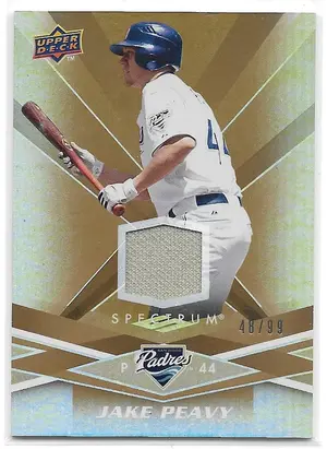 2009 Spectrum Gold Jersey #80 Jake Peavy (48/99)