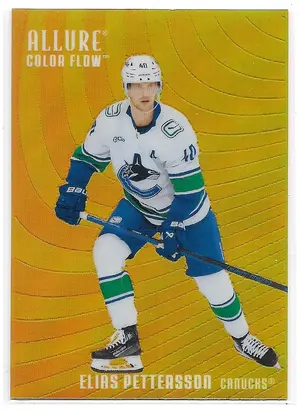 2025-26 Allure Color Flow Orange-Yellow #CF-7 Elias Pettersson