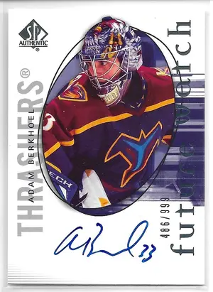 2005-06 SP Authentic #207 Adam Berkhoel RC (Future Watch) (486/999)