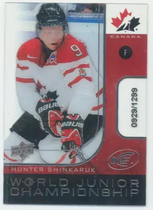2015-16 UPPER DECK ICE - HUNTER SHINKARUK #WJ-HS WORLD JUNIOR CHAMPIONSHIPS 929/1299
