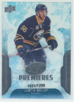 2016-17 UPPER DECK ICE - JUSTIN BAILEY #120 ICE PREMIERES 1031/1299
