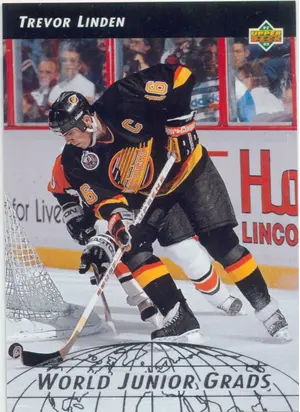 1992-93 UPPER DECK - TREVOR LINDEN #WG14 WORLD JUNIOR GRADS