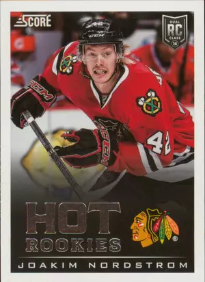 2013-14 SCORE - JOAKIM NORDSTROM #707 HOT ROOKIES