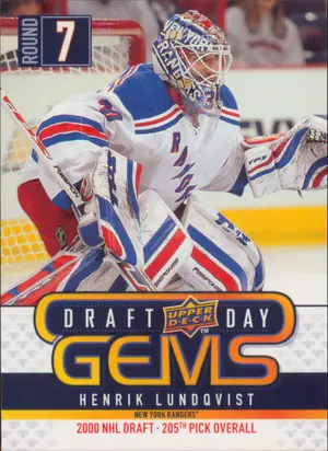 2009-10 UPPER DECK - HENRIK LUNDQVIST #GEM11 DRAFT DAY GEMS