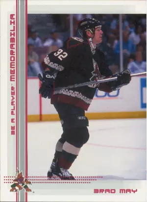 2000-01 BE A PLAYER MEMORABILIA -  BRAD MAY #474 RUBY 123/200