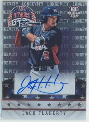 2015 USA Baseball Stars & Stripes - Jack Flaherty Longevity Sapphire Autograph #45 68/97