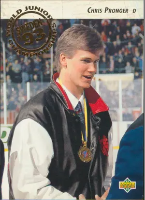 1992-93 UPPER DECK - CHRIS PRONGER #591 WORLD JUNIOR CHAMPIONSHIPS RC