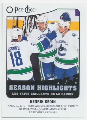 2010-11 O-PEE-CHEE - HENRIK SEDIN #SH-11 SEASON HIGHLIGHTS