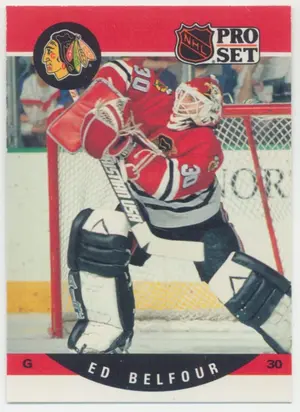 1990-91 PRO SET - ED BELFOUR #598 ROOKIE