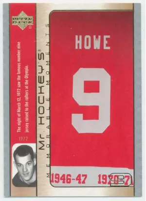 2003-04 UPPER DECK - GORDIE HOWE #GH15 MR. HOCKEY'S MEMORABLE MOMENTS