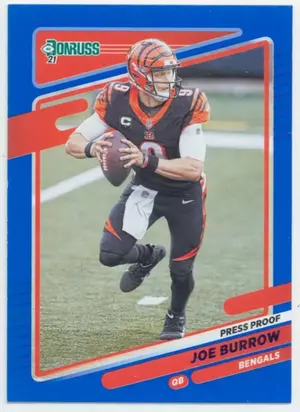 2021 Donruss - Joe Burrow #211 Press Proof Blue Parallel