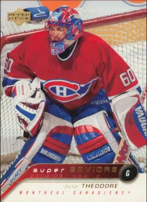 2002-03 UPPER DECK - JOSE THEODORE #SA7 SUPER SAVIORS