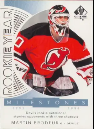 2017-18 SP AUTHENTIC - MARTIN BRODEUR #RYM-BR ROOKIE YEAR MILESTONES