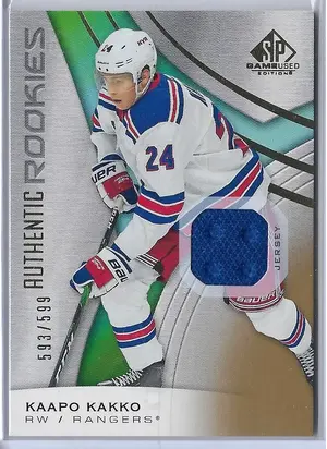 2019-20 SP Game Used (Authentic Rookies) Gold Jersey #101 Kaapo Kakko (593/599)