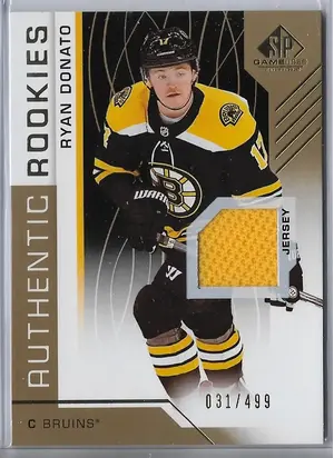 2018-19 SP Game Used (Authentic Rookies) Gold Jerseys #110 Ryan Donato (031/499)