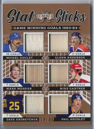 2021-22 Leaf Lumber Stat Sticks #GWG-4 Michel Goulet, Glenn Anderson, Mark Messier, Mike Gartner, Dave Andreychuk & Phil Housley (14/30)