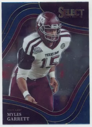 2022 Panini Select Draft Picks - Myles Garrett #152 Field Level Blue Parallel