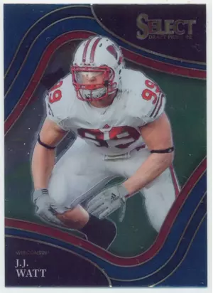 2022 Panini Select Draft Picks - J.J. Watt #175 Field Level Blue Parallel