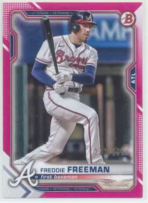 2021 Bowman - Freddie Freeman #14 Fuchsia Parallel 277/299