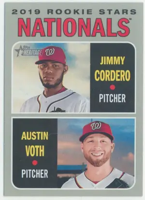 2019 Topps Heritage - Jimmy Cordero/Austin Voth #154 Rookie Stars