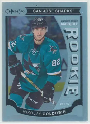 2015-16 UPPER DECK - NIKOLAY GOLDOBIN #U48 MARQUEE ROOKIE O-PEE-CHEE UPDATE RAINBOW FOIL