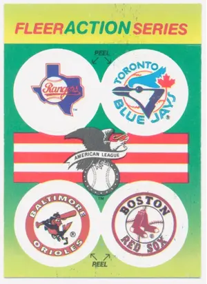 1990 Fleer - Texas Rangers/Toronto Blue Jays/Baltimore Orioles/Boston Red Sox #TTBB Team Stickers Inserts