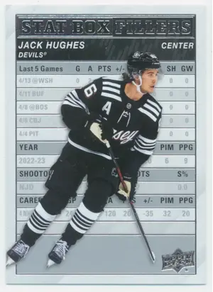 2023-24 UPPER DECK - JACK HUGHES #SB-14 STAT BOX FILLERS