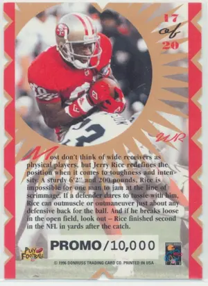 1996 Donruss Jerry Rice Hit List Promo #17 /10,000