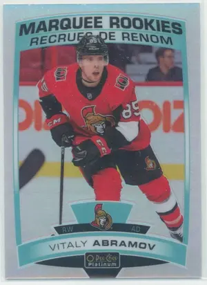 2019-20 O-PEE-CHEE PLATINUM - VITALY ABRAMOV #189 MARQUEE ROOKIES RAINBOW
