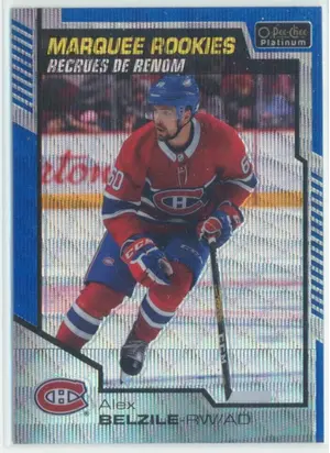 2020-21 O-PEE-CHEE PLATINUM - ALEX BELZILE #187 MARQUEE ROOKIES BLUE SURGE